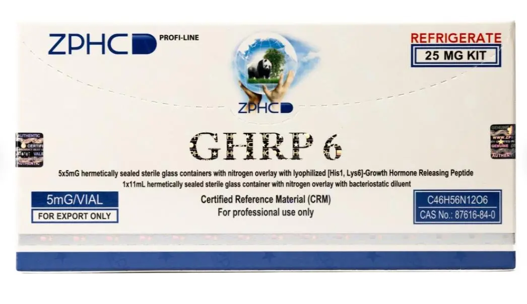 ZPHC GHRP-6 25mg (5 Vials x 5mg)